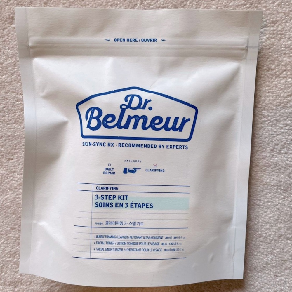 Dr. Belmeur clarifying 3 step kit: cleanser toner moisturizer from the face shop